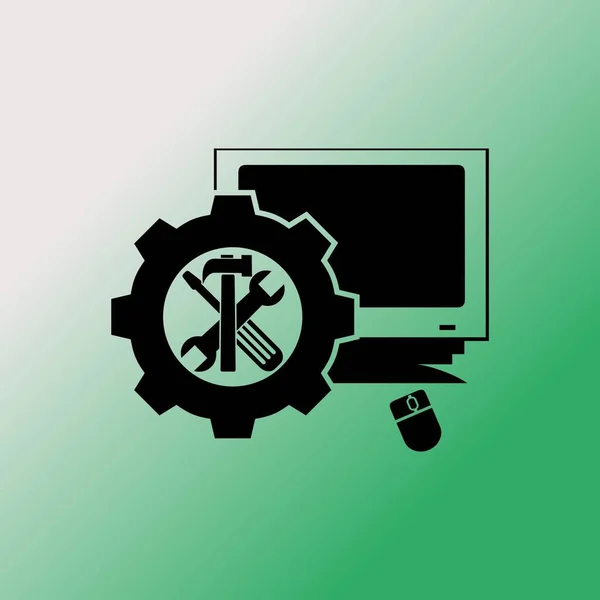 Computer Reparatur Vektorsymbol — Stockvektor