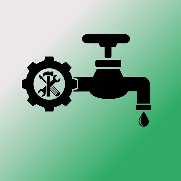 Wasserhahn Symbol Sanitär Vektor Illustration — Stockvektor