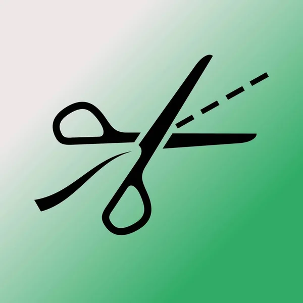 Ножницы Иконкой Вектора Линии Резки — стоковый вектор