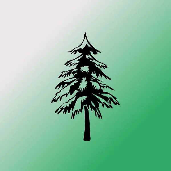 Ícone de árvore, abeto — Vetor de Stock