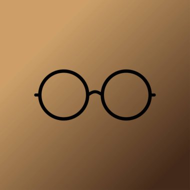 Vektör yuvarlak gözlük simgesi simgesi