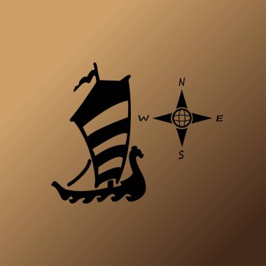 Pusula ve tekne vektör simgeler