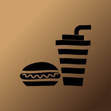 Sosisli ve içki vektör simgesi