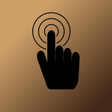 Bir düğmeye dokunarak veya parmak vektör simge işaret eden el