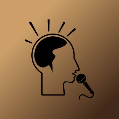 Düşünüyorum, mikrofon vektör çizim