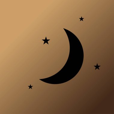 Ay ve yıldız vektör simgesi