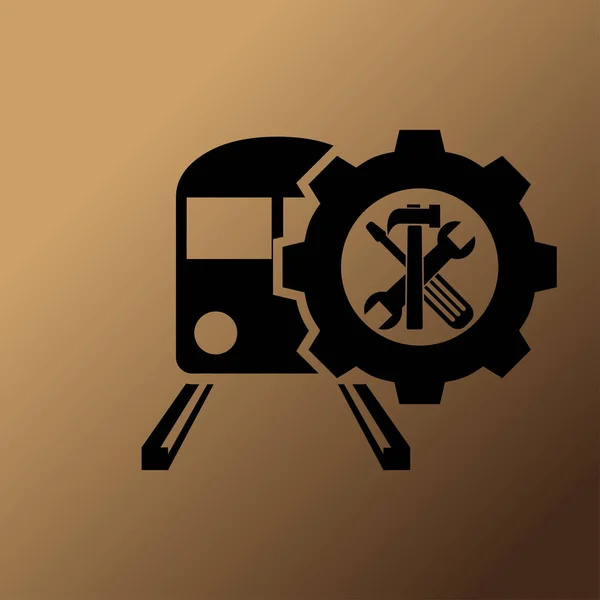 Trein Reparatie Vector Pictogram — Stockvector