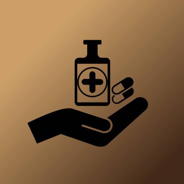 Tıp ve el vektör simgesi