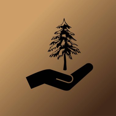 Ladin ve el simge tasarlamak vektör 