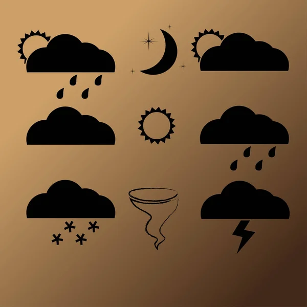 Weather Web Icons Set Illustration — Stock Vector