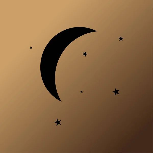 Mond Sterne Vektor Icon Illustration — Stockvektor