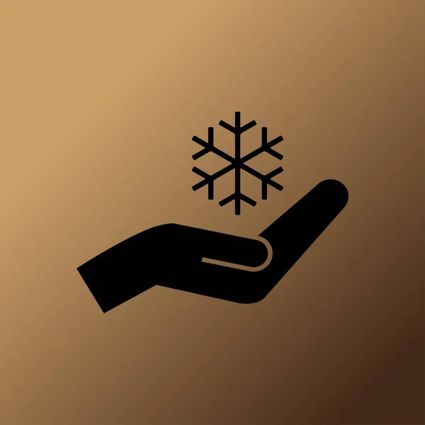 Νιφάδα Χιονιού Και Χέρι Εικονίδιο Διάνυσμα — Διανυσματικό Αρχείο
