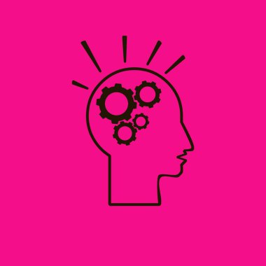 baş ve cogwheels vektör simgesi