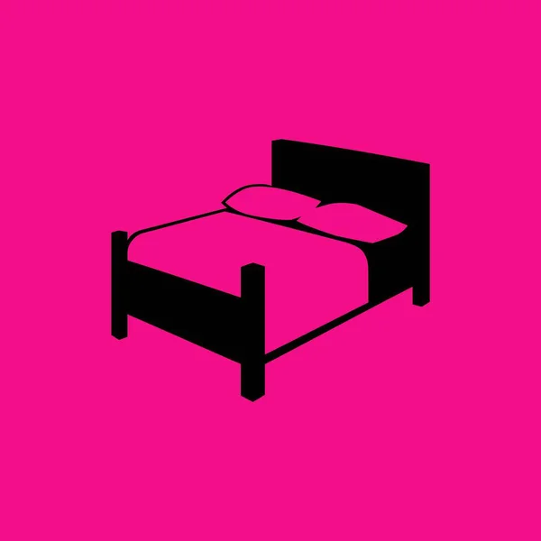 Cama Icono Vector Ilustración — Vector de stock