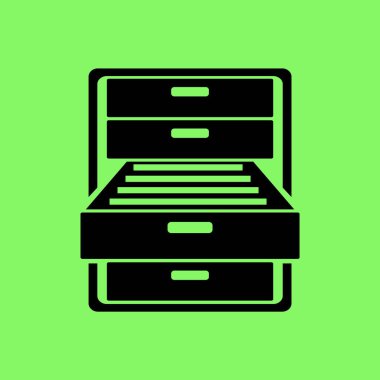 Çekmece yeşil zemin üzerine