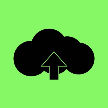 Bulut indir vektör simgesi yeşil zemin üzerine