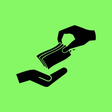 para para simgesi yeşil arka plan üzerinde vektör