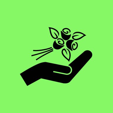 Gül vektör simge yeşil zemin üzerine