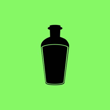 Şişe kutsal kişilerin resmi, vektör çizim yeşil zemin üzerine