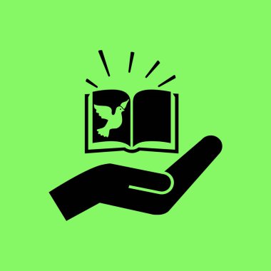 Yeşil zemin üzerine İncil kitap