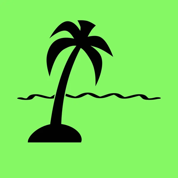 Exotisch Eiland Web Pictogram Vectorillustratie Groene Achtergrond — Stockvector