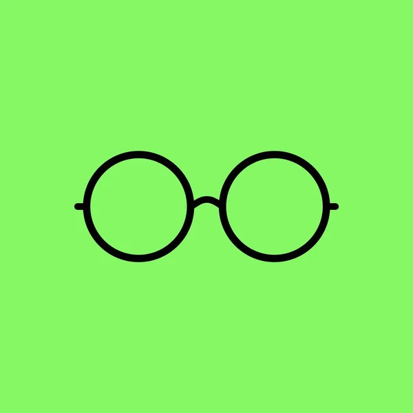 Векторні Круглі Окуляри Значок Зеленому Фоні — стоковий вектор