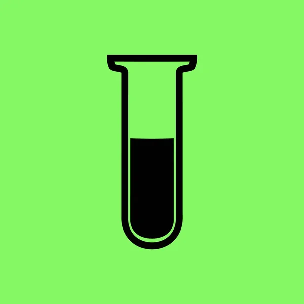 Test Tube Vector Icon Green Background — Stock Vector