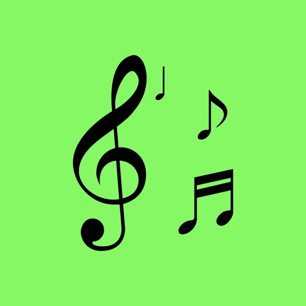 Note Musicale Icône Vectorielle Sur Fond Vert — Image vectorielle