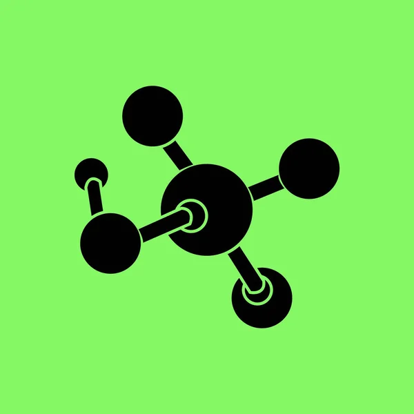 Icono Vector Molecular Sobre Fondo Verde — Vector de stock