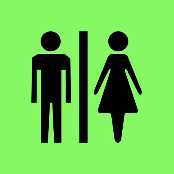 Erkek Kadın Üzerinde Yeşil Arka Plan Izole Işareti — Stok Vektör