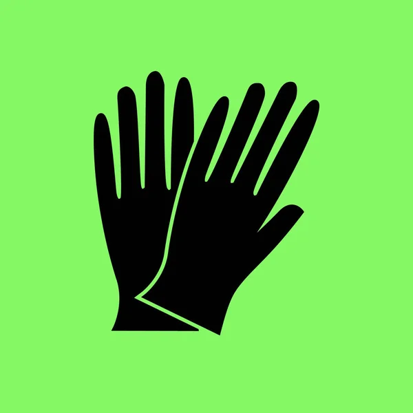 Pracovní Rukavice Vektorové Ikony Zeleném Pozadí — Stockový vektor