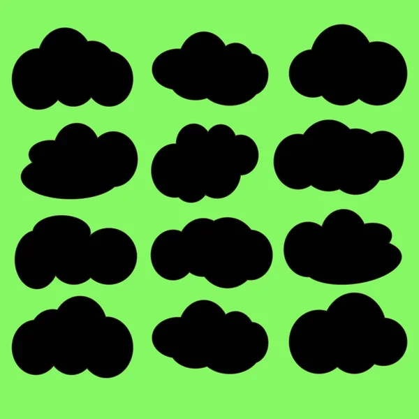 Icona Nuvola Sfondo Verde — Vettoriale Stock
