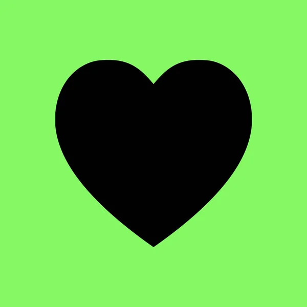 绿色背景下的心图标爱情标志 — 图库矢量图片