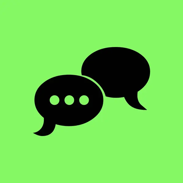 緑の背景の会話のベクトルのアイコン — ストックベクタ