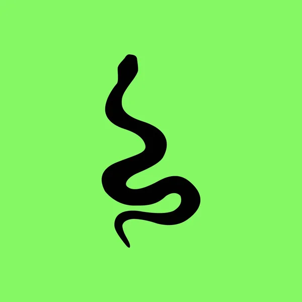 Иконка Вектора Змеи Зеленом Фоне — стоковый вектор