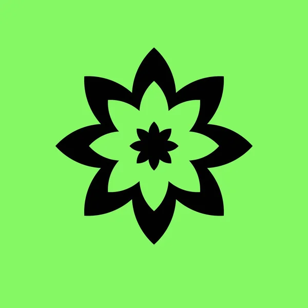 緑の背景に花のベクトル アイコン — ストックベクタ