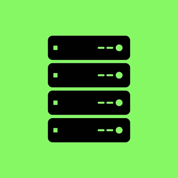 Icona Del Server Del Computer Illustrazione Vettoriale Sfondo Verde — Vettoriale Stock