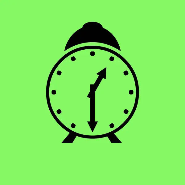 Alarm Clock Green Background — Stock Vector