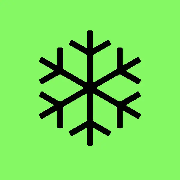 Sneeuwvlok Pictogram Groene Achtergrond — Stockvector