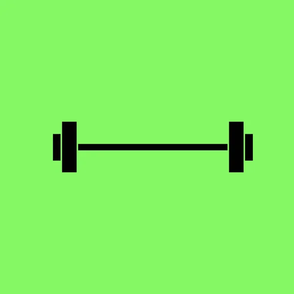 Barbell Vector Icon Green Background — Stock Vector