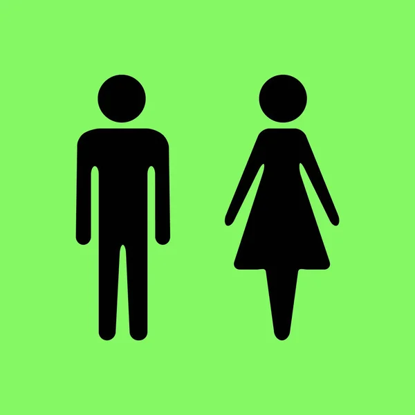 緑の背景の男と女のベクトル図 — ストックベクタ