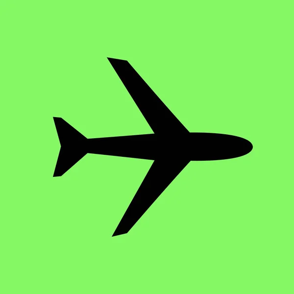 Plane Vector Icon Green Background — Stock Vector