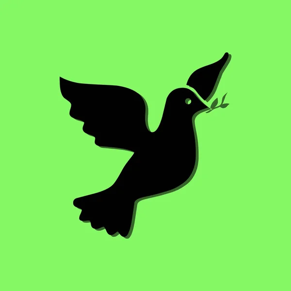 Иконка Голубя Векторная Иллюстрация Птиц Зеленом Фоне — стоковый вектор