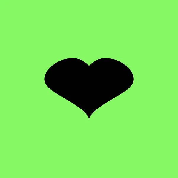 Icône Coeur Illustration Vectorielle Symbole Amour Sur Fond Vert — Image vectorielle