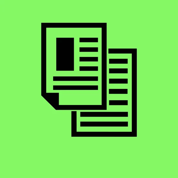 Note Icône Vectorielle Papier Sur Fond Vert — Image vectorielle