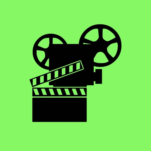 Βιντεοκάμερα Εικονίδιο Του Φορέα Πράσινο Φόντο — Διανυσματικό Αρχείο