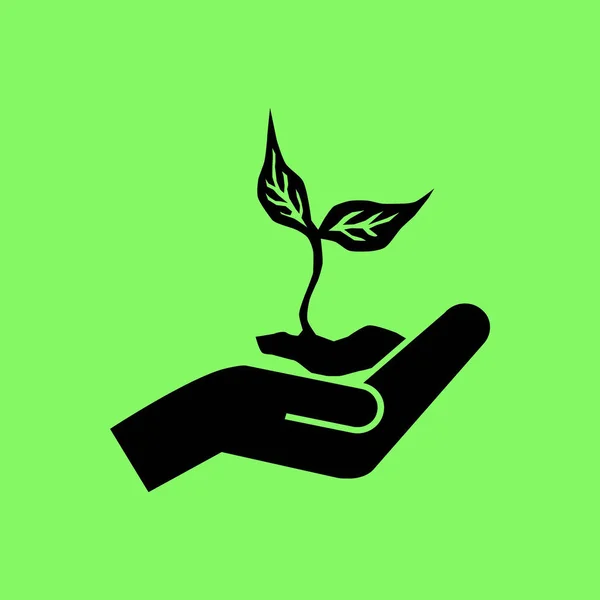 Eco Symbol Vector Icon Green Background — Stock Vector