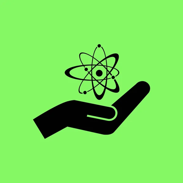 Atomzeichen Symbol Auf Grünem Hintergrund — Stockvektor