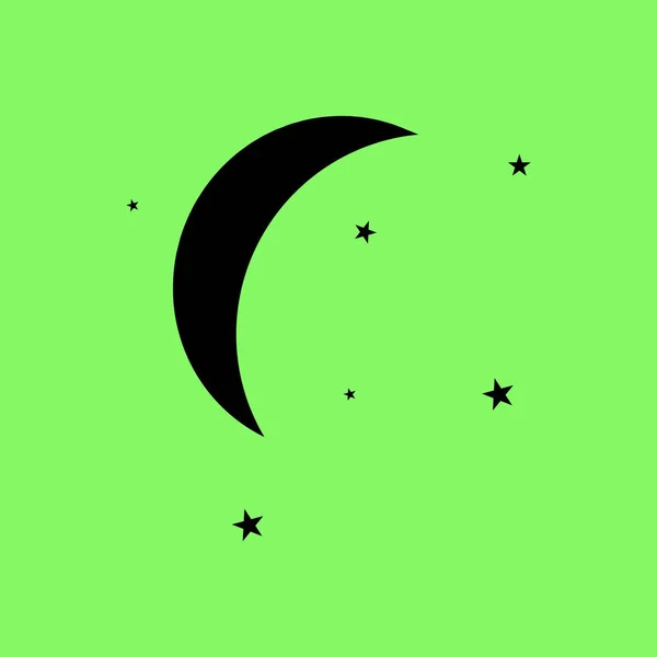 Mond Und Sterne Vektor Icon Illustration — Stockvektor