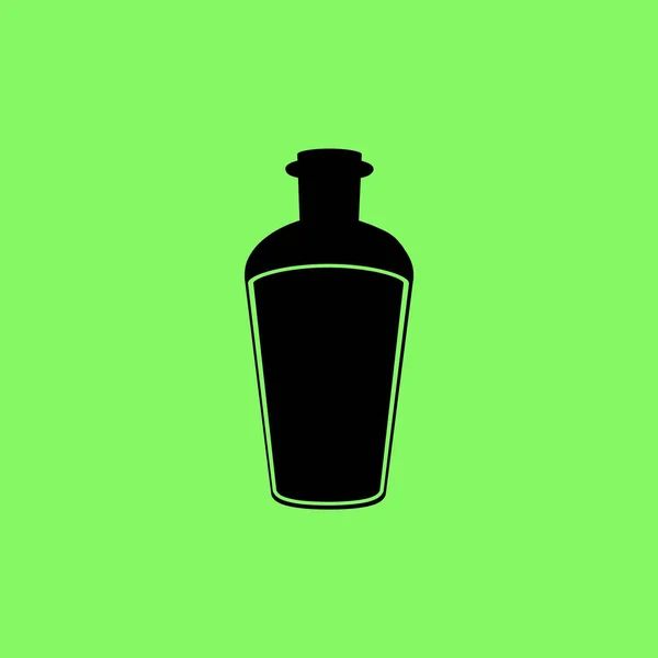 ボトル アイコン 緑の背景のベクトル図 — ストックベクタ